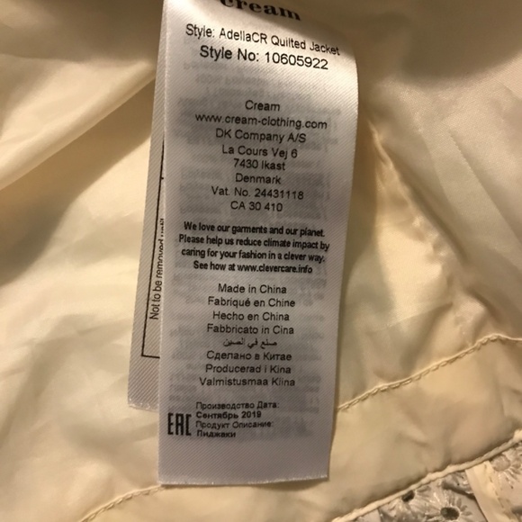 Puffer quilted jacket size S white womens eyelet peplum waist with tie prairie - Picture 4 of 5